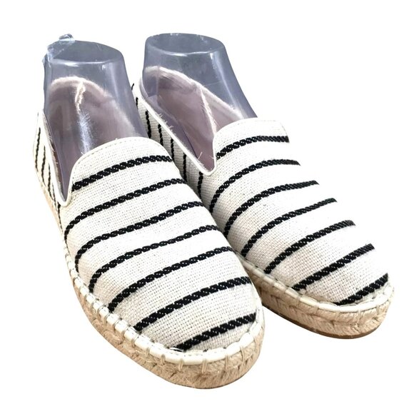 Striped Canvas Espadrille Slip-On Shoes size 5.5 NWOT - Picture 1 of 7